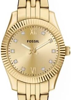 Fossil Scarlette ES5474 damski zegarek ze stali nierdzewnej w złotym odcieniu, 20 mm