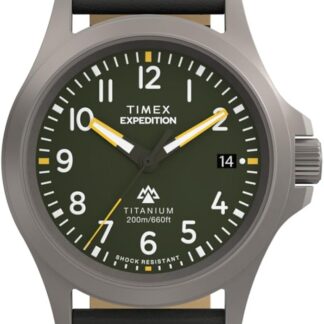 Timex Men's Expedition Titanium 38mm Leather Strap Watch