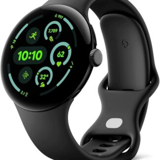 Google Pixel Watch 3 (45 mm) – smartwatch z systemem Android ze śledzeniem tętna, zaawansowane bieganie z Fitbit, Fitness Insights, 24-godzinna bateria – matowa czarna aluminiowa obudowa – pasek
