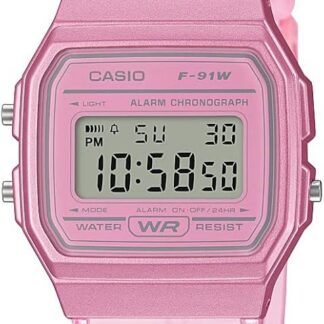 Casio Klasyczny zegarek kwarcowy z serii F91W | wodoodporny | stoper 1/100 sekundy | codzienny alarm | sygnał godzinowy | kalendarz automatyczny | obudowa SS | format 12/24-godzinny