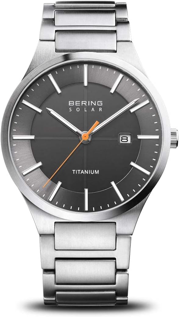 BERING Zegarek męski z mechanizmem solarnym – kolekcja Solar z tytanem i szkłem szafirowym 15239-XXX