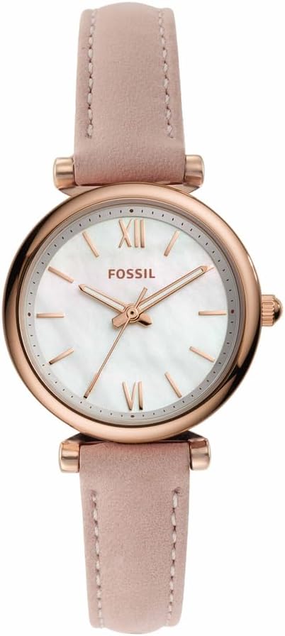 Fossil Carlie Mini Zegarek damski, mechanizm kwarcowy z paskiem ze stali szlachetnej lub skóry