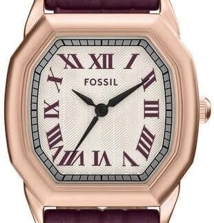 Fossil Damski analogowy zegarek kwarcowy ze skórzanym paskiem ES5428