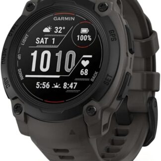 Garmin Instinct E [Renewed], 40 mm wytrzymały smartwatch GPS z istotnymi inteligentnymi funkcjami, wbudowane aplikacje sportowe, super wytrzymałe funkcje konstrukcyjne, czarna luneta z paskiem