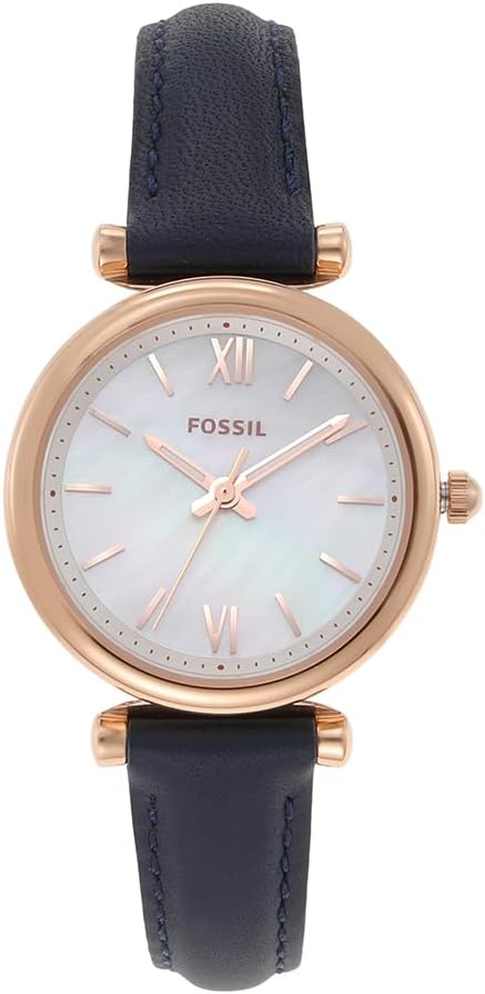 Fossil Carlie Mini Zegarek damski, mechanizm kwarcowy z paskiem ze stali szlachetnej lub skóry