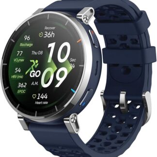Amazfit Active 3 Premium 45mm GPS Smartwatch do biegania, AMOLED 1,32” szkło szafirowe, Bateria do 12 dni, 4GB, NFC, Mapy offline, 170+ trybów, 5 ATM, Pulsometr i tracker fitness dla Android i iPhone
