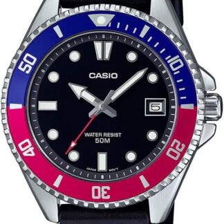Casio MDV10-1A2V zegarek sportowy unisex z gumowym paskiem i czarną tarczą 38 mm, czarny, sportowy zegarek sportowy