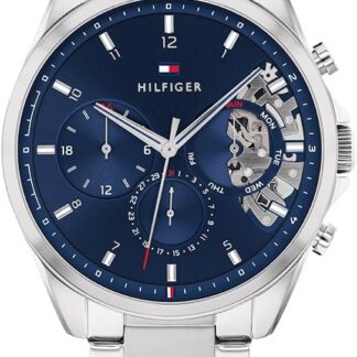 Tommy Hilfiger Mężczyźni Baker Zegarek, Granatowy/Srebrny, 43.5 mm