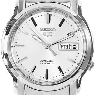 Seiko Męski analogowy automatyczny zegarek z paskiem ze stali nierdzewnej SNKK65K1, Srebrny, Bransoletka