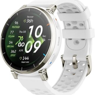 Amazfit Active 3 Premium 45mm GPS Smartwatch do biegania, AMOLED 1,32” szkło szafirowe, Bateria do 12 dni, 4GB, NFC, Mapy offline, 170+ trybów, 5 ATM, Pulsometr i tracker fitness dla Android i iPhone