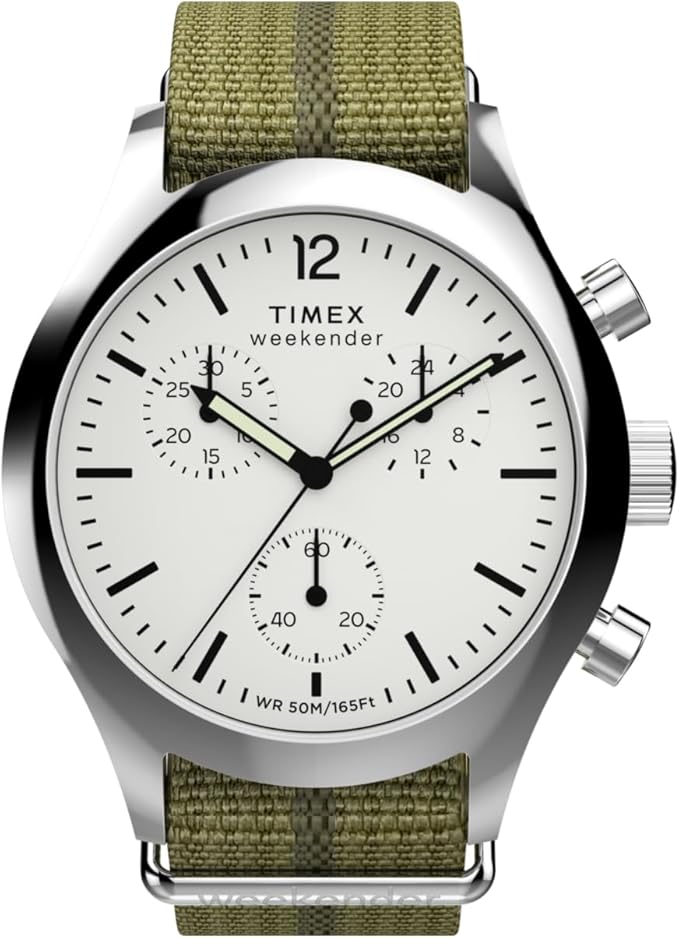 Timex Men's Weekender New England Chronograph 40mm Eco-Conscious Fabric Strap Watch