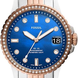 Fossil Damski analogowy zegarek kwarcowy z bransoletką ze stali szlachetnej ES4996