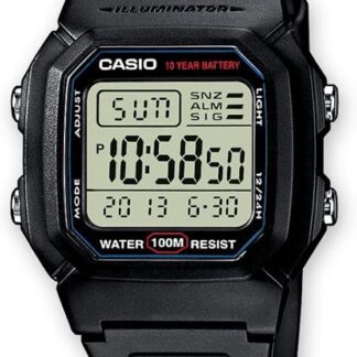 Casio Unisex zegarek na rękę Vintage Digital kwarcowy żywica W-800H-1A, czarny/czarny, Einheitsgröße, taśma