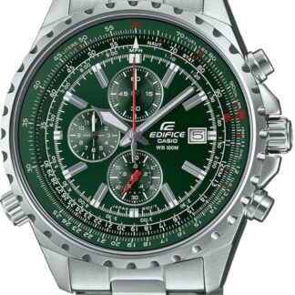Casio Uniseks Edifice Zegarek na Rękę, Srebrny/Zielony, Ø 45 mm
