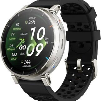 Amazfit Active 3 Premium 45mm GPS Smartwatch do biegania, AMOLED 1,32” szkło szafirowe, Bateria do 12 dni, 4GB, NFC, Mapy offline, 170+ trybów, 5 ATM, Pulsometr i tracker fitness dla Android i iPhone