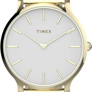 Timex damski zegarek analogowy z paskiem z siatki ze stali nierdzewnej