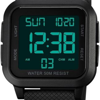 Forrader Męskie sportowe zegarki cyfrowe, wodoodporny, outdoorowy zegarek sportowy z podświetleniem LED, alarm, minutnik, podwójny czas, stoper, zegarki na rękę 12/24H dla mężczyzn, kobiet,