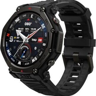 Amazfit T-Rex 3 Pro Outdoor Smartwatch 48mm Szafirowy Wyświetlacz AMOLED, Tytanowa Ramka, GPS Dual Band, Mapy Offline, 25 Dni Baterii, Wbudowana Latarka, 10 ATM, 180+ Trybów Sportowych, Czarny