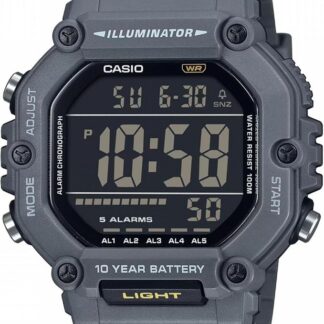 Casio Męski cyfrowy zegarek kwarcowy z plastikowym paskiem AE-1600H-8BVEF, szary, Sport