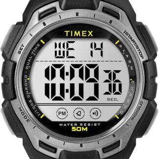 Timex Sport zegarek męski 43 mm – czarny pasek z żywicy, tarcza cyfrowa, koperta w kolorze czarnym, TW5M63600