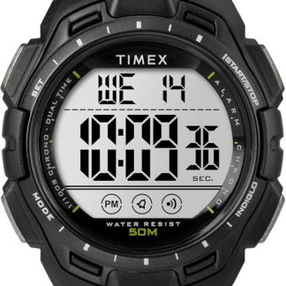 Timex Sport zegarek męski 43 mm – czarny pasek z żywicy, tarcza cyfrowa, koperta w kolorze czarnym, TW5M61700