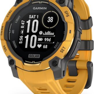 Garmin Instinct 3 SOLAR Wytrzymały Smartwatch GPS, 45 mm, Wbudowane Aplikacje Sportowe i Zdrowotne, Latarka LED, 10ATM, Sunburst