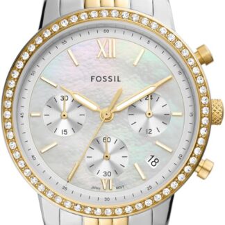 Fossil Damski zegarek kwarcowy Neutra ze stali nierdzewnej, kolor: złoty/srebrny (Model: ES5216), Złoty/Srebrny, One Size, neutra damskie