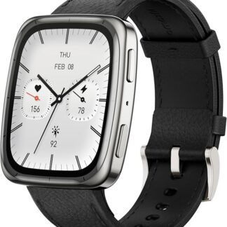 Amazfit Active 2 Smartwatch 44 mm, GPS z mapami i nawigacją, monitor aktywności, 10 dni pracy baterii, monitor snu, 160+ trybów sportowych, wodoodporny, dla Androida i iPhone’a, czarny silikon