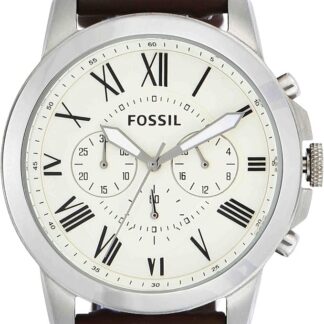 Fossil męski zegarek na rękę, kwarcowy chronograf z paskiem ze skóry lub stali szlachetnej