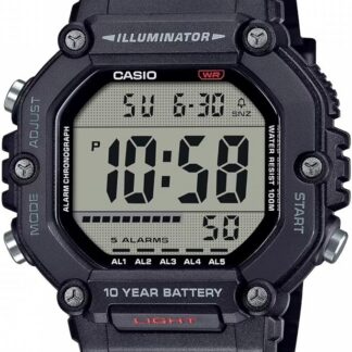 Casio Męski cyfrowy zegarek kwarcowy z plastikowym paskiem AE-1600H-1AVEF
