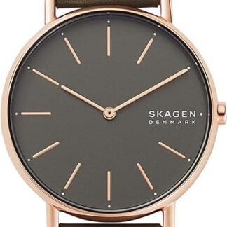 Skagen Signatur Zegarek dla kobiet, Kwarcowy dwukierunkowy mechanizm z paskiem ze stali szlachetnej lub skóry