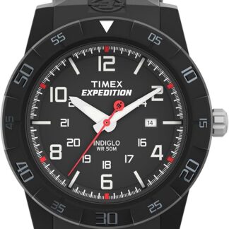 Timex Męski wytrzymały analogowy zegarek kwarcowy z wyświetlaczem chronografu i plastikowym paskiem