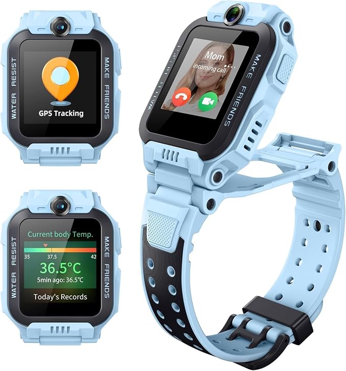 imoo Z7 Smartwatch dla Dzieci, Dwukamerowy Telefon z Wideorozmowami HD i Połączeniami Głosowymi, Zegarek GPS z Lokalizacją, 4 Tryby Sportowe, Całodobowe Monitorowanie Zdrowia (Niebieski)