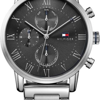 Tommy Hilfiger Analogowy, wielofunkcyjny zegarek kwarcowy dla mężczyzn, z bransoletą ze stali nierdzewnej lub paskiem skórzanym
