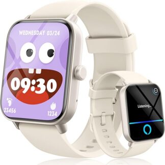 KALINCO Inteligentny zegarek dla dzieci, IP68, wodoodporny smartwatch do pływania, 1,8 cala, monitor aktywności fitness z 100 trybami sportowymi, nawiązywanie połączeń/odbierania, monitorowanie HR i