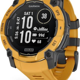 Garmin Instinct 3 SOLAR Wytrzymały Smartwatch GPS, 50 mm, Wbudowane Aplikacje Sportowe i Zdrowotne, Latarka LED, 10ATM, Sunburst