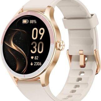 TOOBUR Smartwatch dla kobiet, smartwatch HD 40 mm, kompatybilny z systemem Android i iOS, odbieranie/nawiązywanie połączeń, zegarek fitness z monitorem kroku, kalorii / HR Tracker, IP68, wspaniały i