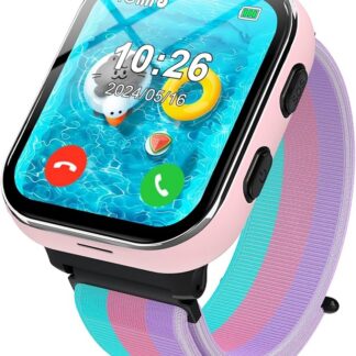 PTHTECHUS Smartwatch dla dzieci 4G, zegarek dziecięcy z funkcją połączenia telefonicznego, kilka stylów pulpitu do wyboru, dwukierunkowe połączenia, aparat, MP3, SOS, karta edukacyjna, prezent dla
