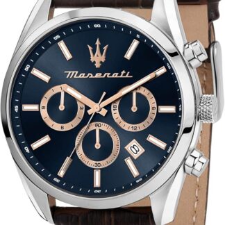 Maserati Męski zegarek atrakcji LIMITED EDITION kwarcowy wielofunkcyjny - R8851151003, niebieski, 43mm, pasek