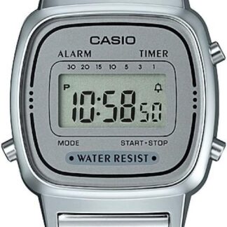 Casio Damski cyfrowy zegarek kwarcowy z masywną bransoletką ze stali nierdzewnej
