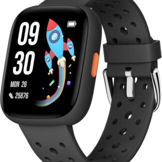 BIGGERFIVE Smartwatch dla dzieci, 1,8" zegarek fitness z krokomierzem, 24/7 pomiar tętna, monitorowanie snu, alarm wibracyjny, klasa wodoszczelności IP68, gry logiczne z/bez aplikacji, dla dziewczynek
