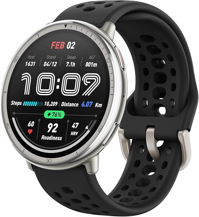 Amazfit Active 2 Smart Watch 44 mm, mapy GPS z kierunkiem, monitor aktywności, 10-dniowa bateria, monitor snu, 160 trybów sportowych, wodoodporny, do urządzeń z systemem Android i Apple iPhone, czarny