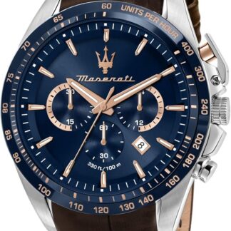 Maserati Zegarek męski Coll. Traguardo edycja limitowana, chronograf, kwarc R8871612037, br?zowy, 45mm, pasek