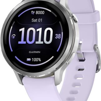 Garmin Venu 4 Premium Smartwatch GPS 41mm, AMOLED, Latarka LED, Silver/Lila | Wyświetlacz Amoled, wbudowana biała i czerwona latarka LED, Hr i Spo2/ecg, muzyka, bateria ~ 10d