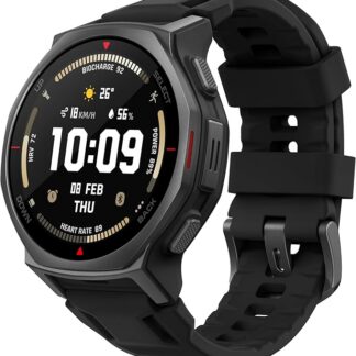 Amazfit T-Rex 3 Pro Smartwatch Outdoor 44 mm szafirowy wyświetlacz AMOLED, latarka, tytanowa ramka, GPS Dual-Band, mapy offline, do 17 dni pracy baterii, 10 ATM, 180+ trybów sportowych, Czarny