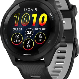 Garmin Forerunner 265 Smartwatch Do Biegania GPS 46mm, AMOLED, HRV Status, Do 13 Dni na Baterii, Czarny | Ekran dotykowy 46 mm 1,3 Amoled, wbudowany wielopasmowy GPS, wskaźniki szkoleniowe i analizy dotyczące odzyskiwania
