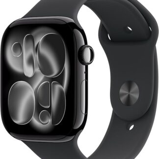 Apple Watch Series 11 GPS 46 mm Smartwatch, koperta z aluminium kolor Niedościgniona czerń, Pasek sportowy kolor czarny - M/L. Wynik snu, monitor fitness, monitorowanie stanu zdrowia
