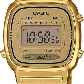 Casio LA670WGA-9D damski automatyczny zegarek cyfrowy ze stali nierdzewnej ze złotymi odcieniami, Złoto, bransoletka
