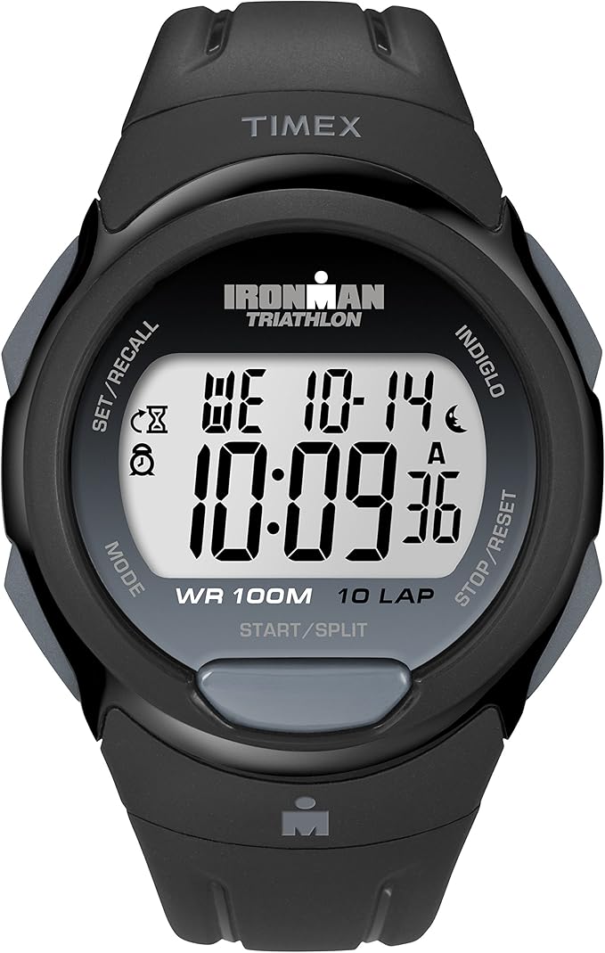 Timex Zegarek męski cyfrowy Ironman 39mm na czarnym gumowym pasku T5K608 T5K608