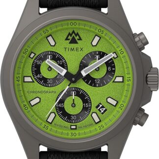 Timex Expedition North zegarek męski 43 mm – czarny pasek z gumy syntetycznej, dwuczęściowa czarna tarcza, tytanowa koperta, TW2V96300
